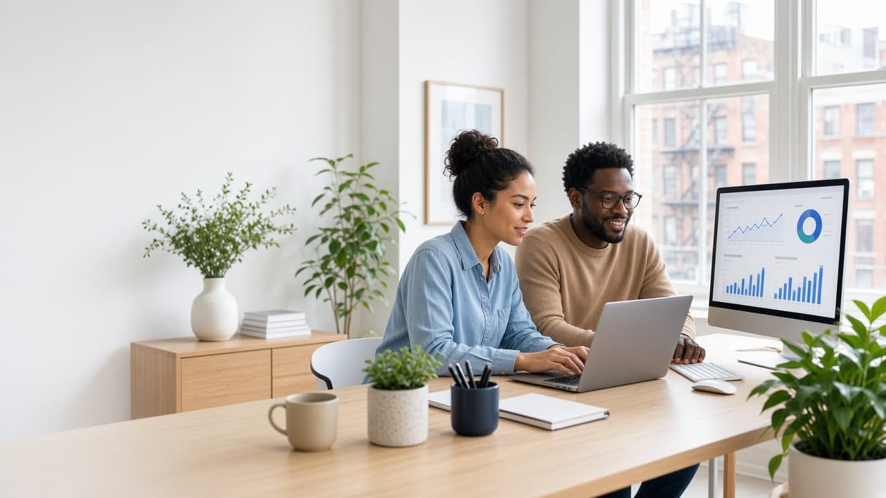 Modern office workspace supporting a technology team